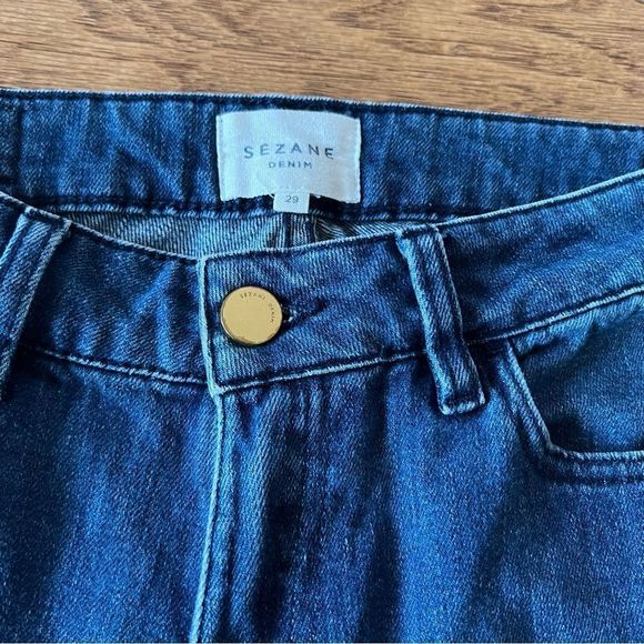 Sezane Flare Denim Jeans 1973 Brut Size 29 Dark Wash - Picture 11 of 12